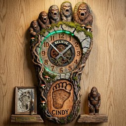 Bigfoot Hanging Wall Clock - Personalized Gifts - Photo 1