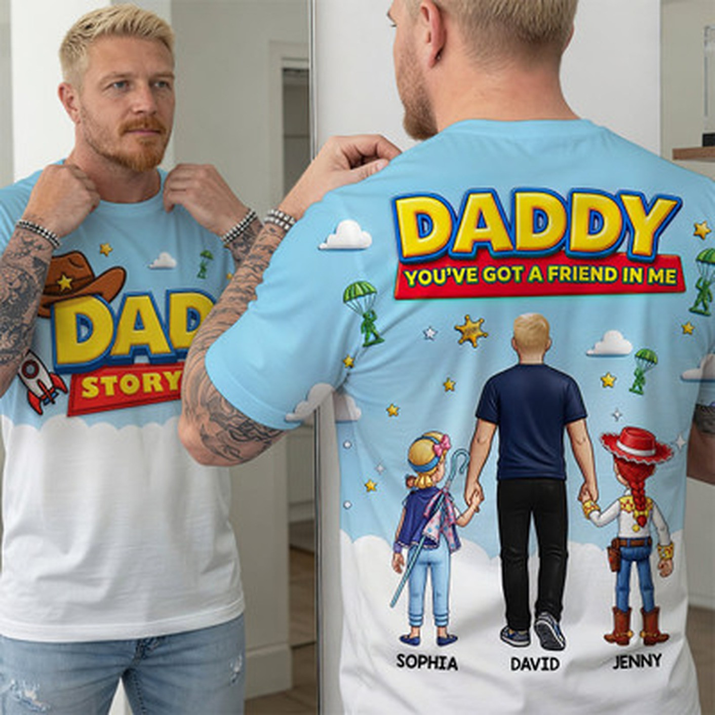 Cosmic Cowboy Dad 3D Shirt - Personalized Gifts For Dads