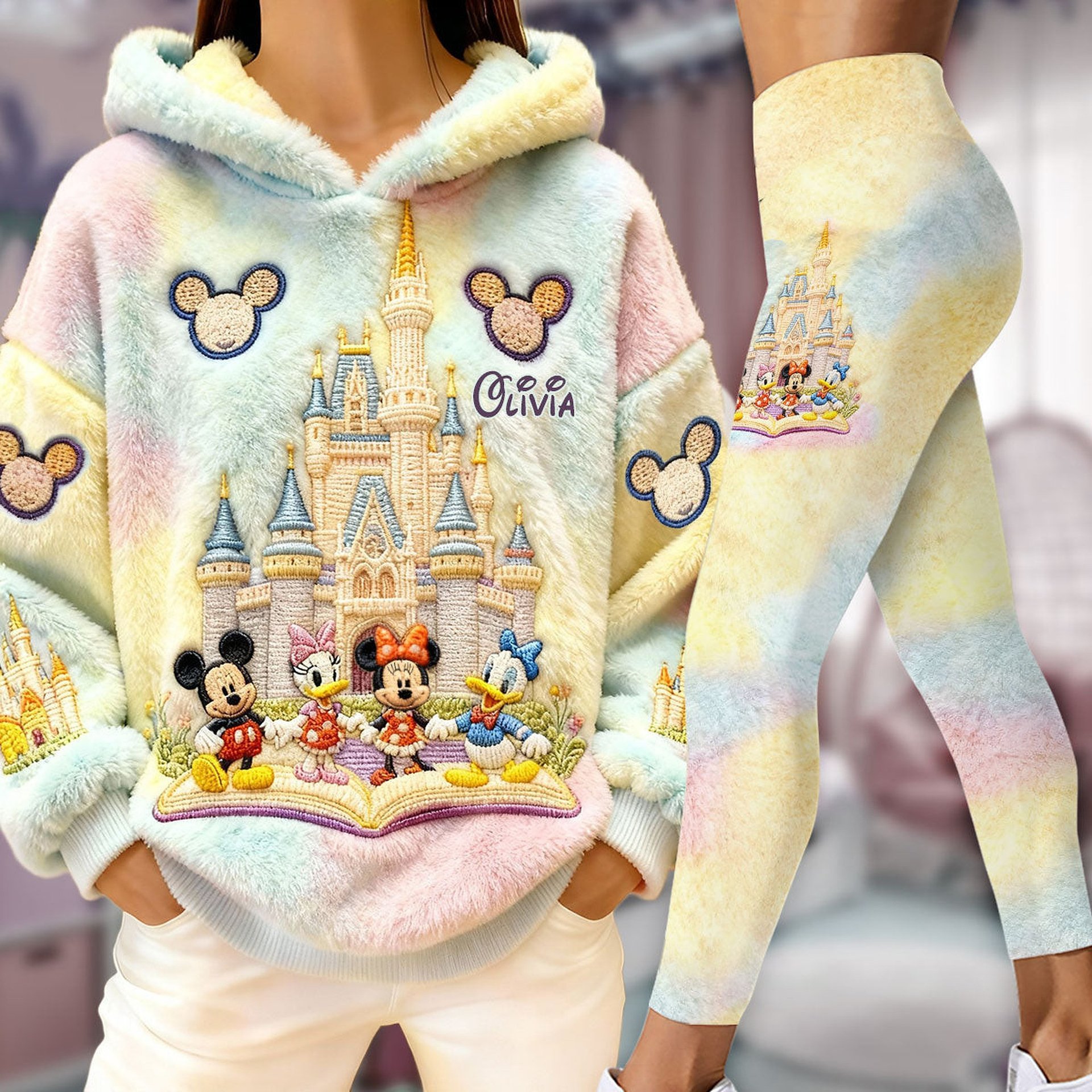 Colorful Castle - Personalized Mouse Hoodie and Leggings