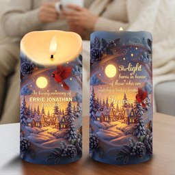 Cardinal From Heaven LED Candle - Personalized Memorial Keepsake For Loved One – view 3