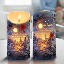Cardinal From Heaven LED Candle - Personalized Memorial Keepsake For Loved One