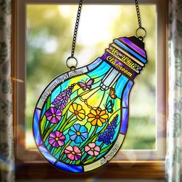 Encourage Lightbulb Suncatcher Ornament, Personalized Gifts For Teacher - Photo 2