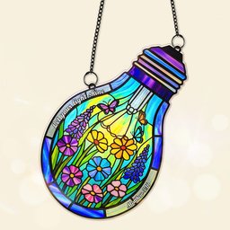 Encourage Lightbulb Suncatcher Ornament, Personalized Gifts For Teacher - Photo 3