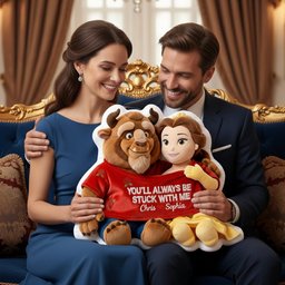 Fairy Tale Couple In Cute Shirt Shaped Pillow, Personalized Gifts For Couple - Photo 3
