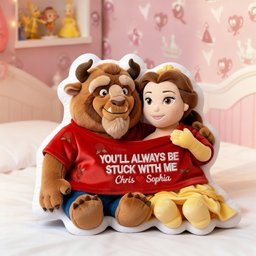 Fairy Tale Couple In Cute Shirt Shaped Pillow, Personalized Gifts For Couple - Photo 4