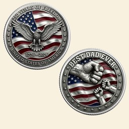 250th Anniversary USA Printed Metal Coin - Personalized Gifts For Dad - Photo 3