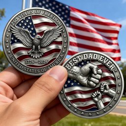 250th Anniversary USA Printed Metal Coin - Personalized Gifts For Dad - Photo 1