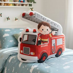 Cute Firefighter Kid Custom Shape Pillow - Personalized Gifts For Kid - Photo 2