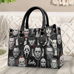 Horror Patches Leather Bag, Personalized Gifts For Horror Movie Fans - Photo 2
