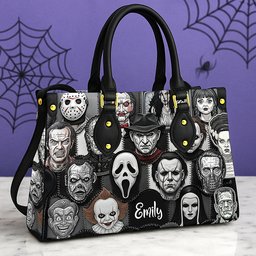 Horror Patches Leather Bag, Personalized Gifts For Horror Movie Fans - Photo 3
