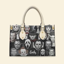 Horror Patches Leather Bag, Personalized Gifts For Horror Movie Fans - Photo 4