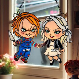 Villain Couple Suncatcher Ornament, Personalized Gifts For Horror Couple - Photo 2