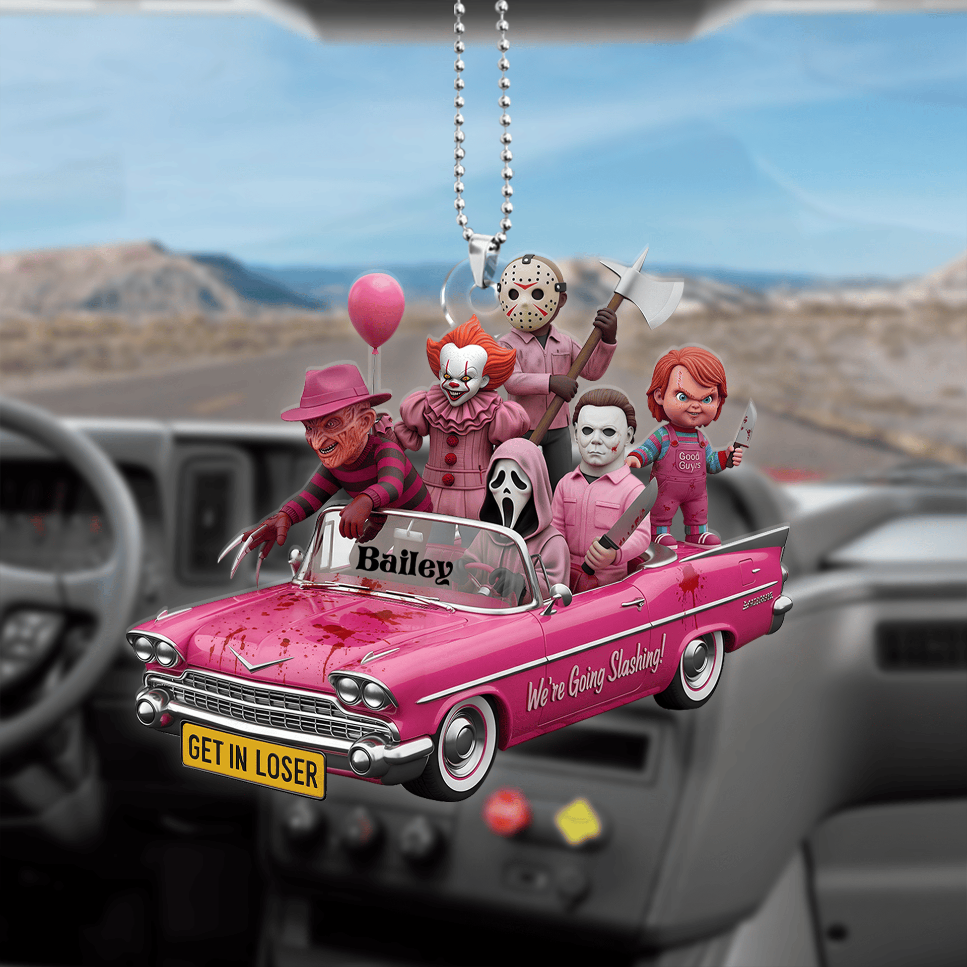 Horror Characters Car Ornament - Personalized Gifts For Horrror Movie Fans - Photo 1