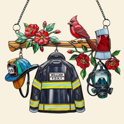 Firefighter Heaven Suncatcher Ornament Personalized Gifts For Firefighter - Photo 3