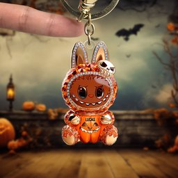 Pumpkin Cute Monster Personalized Gifts For Horror Fans Keychain - Photo 2