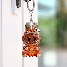 Pumpkin Cute Monster Personalized Gifts For Horror Fans Keychain - Photo 3