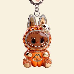 Pumpkin Cute Monster Personalized Gifts For Horror Fans Keychain - Photo 4