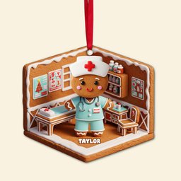 Nurse Gingerbread Christmas Wood Ornament - Personalized Gift For Nurses - Photo 5