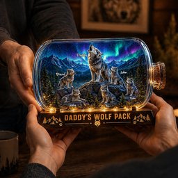 Wolf Dad and Kids Acrylic Plaque - Personalized Gifts For Dad - Photo 4