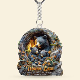 Mama Bear Keychain - Personalized Gifts For Mom – view 3