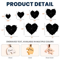 Friendship Puzzle Hearts - Personalized Heart Puzzle Name Necklace - Gift For Friend - Photo 5