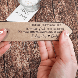 I Love You For Who You Are But That Sure Is A Bonus - Personalized Engraved Leather Belt - Gift For Husband - Photo 4