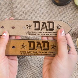 This Reminds You How Much I Love You - Personalized Engraved Leather Belt - Photo 5