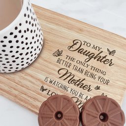 To My Daughter The Only Thing - Custom Engraved Wooden Tea & Biscuit Board - Photo 2