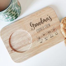 Grandma's Cookie Crew - Custom Engraved Wooden Tea & Biscuit Board - Photo 3