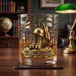 Proud Veteran Dad Drinking Glass - Personalized Gifts For Dads - Photo 4