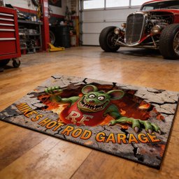 Hot Rod Garage Doormat - Personalized Gifts For Hot Rod Lovers - Photo 2