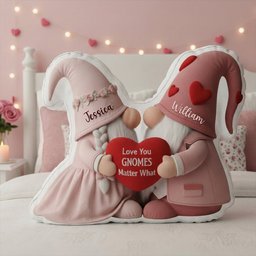 Sweet Gnome Romance Couples Pillow - Personalized Gifts For Couples - Photo 2