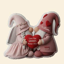 Sweet Gnome Romance Couples Pillow - Personalized Gifts For Couples - Photo 5