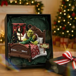 Personalized Gifts For Christmas Naughty Couple Acrylic Ornament - Photo 3