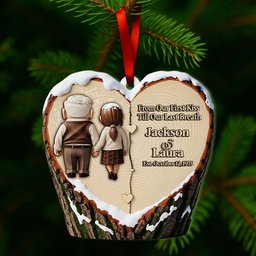 Holding Hands Old Couple Ornament - Personalized Christmas Anniversary Gifts For Couple - Photo 2