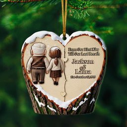 Holding Hands Old Couple Ornament - Personalized Christmas Anniversary Gifts For Couple - Photo 3