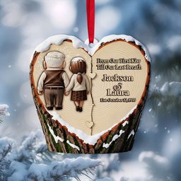 Holding Hands Old Couple Ornament - Personalized Christmas Anniversary Gifts For Couple - Photo 4