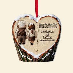 Holding Hands Old Couple Ornament - Personalized Christmas Anniversary Gifts For Couple - Photo 5