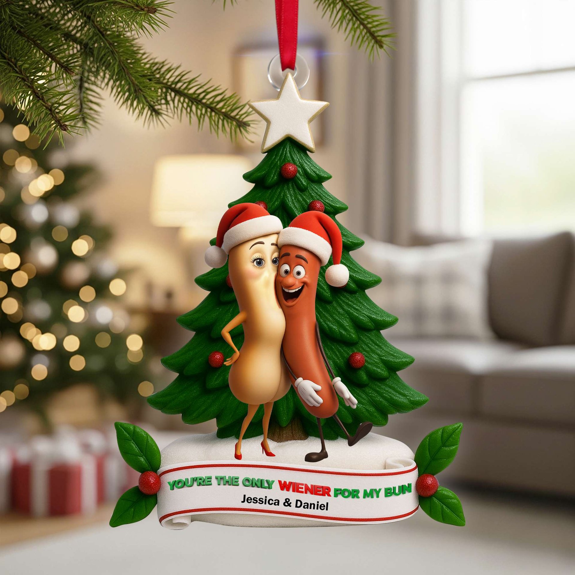 Cute Food Duo Ornament - Personalized Christmas Gifts For Couple - Photo 1