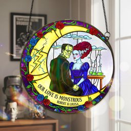 Spooky Couple Suncatcher Ornament - Personalized Gifts For Couple - Photo 2