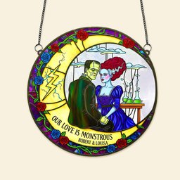 Spooky Couple Suncatcher Ornament - Personalized Gifts For Couple - Photo 3