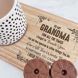 Grandma I Need To Say I Love You - Custom Engraved Wooden Tea & Biscuit Board - Photo 2