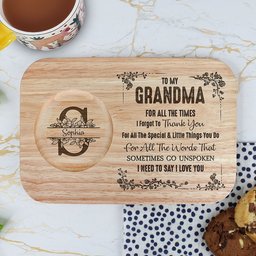 Grandma I Need To Say I Love You - Custom Engraved Wooden Tea & Biscuit Board - Photo 1