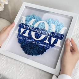 Mom We Love You - Personalized Flower Shadow Box - Gift For Mom - Photo 5