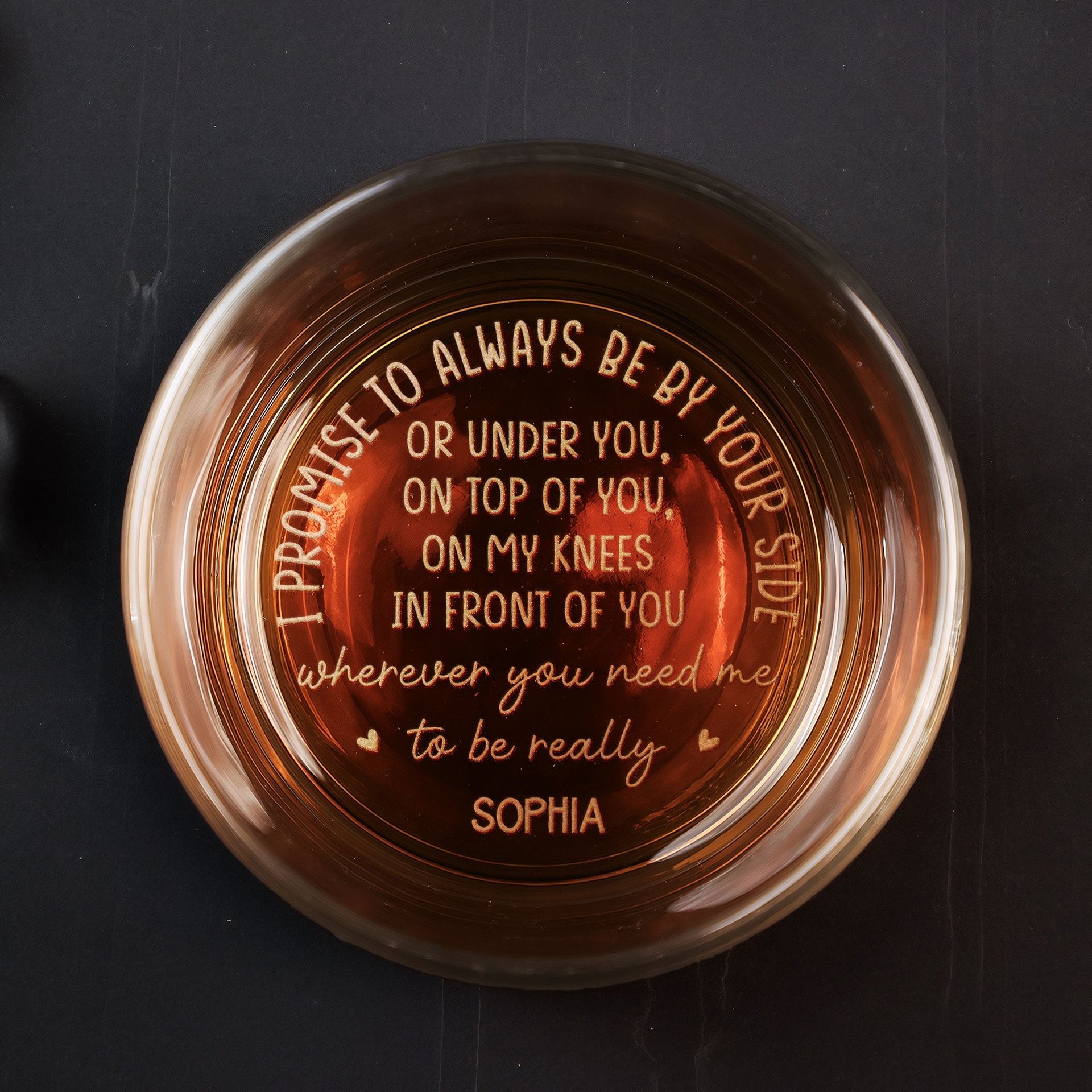 I Promise To Always Be By Your Side - Personalized Engraved Whiskey Glass - Photo 1