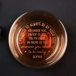 I Promise To Always Be By Your Side - Personalized Engraved Whiskey Glass - Photo 1