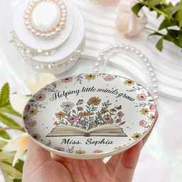 Helping Little Minds Grow Teacher Appreciation Gift - Personalized Jewelry Dish - Photo 2