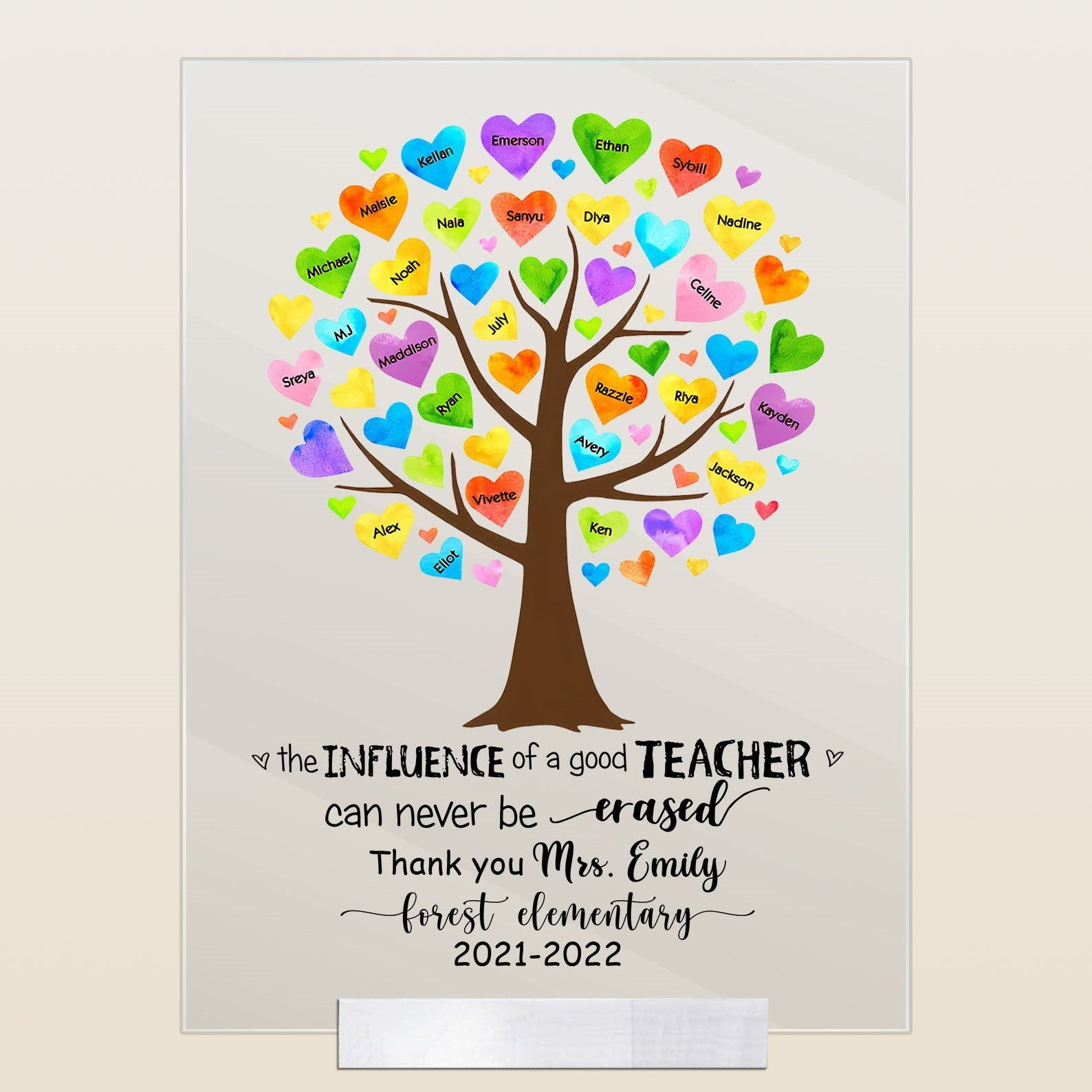 The Influence Of A Good Teacher Can Never Be Erased - Personalized Acrylic Plaque - End of year, School Leaving, Birthday, Appreciation Gift For Teacher - Photo 1