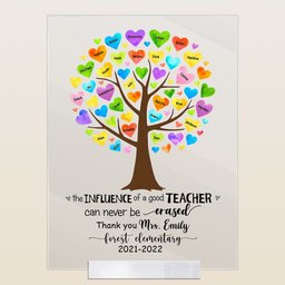 The Influence Of A Good Teacher Can Never Be Erased - Personalized Acrylic Plaque - End of year, School Leaving, Birthday, Appreciation Gift For Teacher - Photo 1