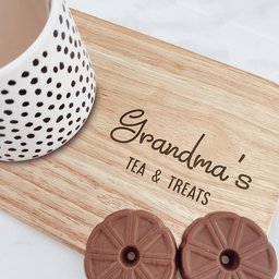 Grandma's Coffee & Treats - Custom Engraved Wooden Tea & Biscuit Board - Photo 2